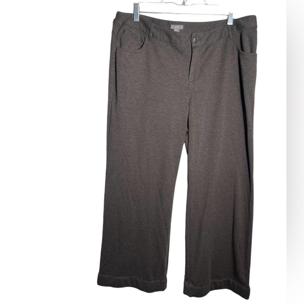 J Jill pants size 16 stretch wide leg grey knit pants with pockets 🩶🩶🩶